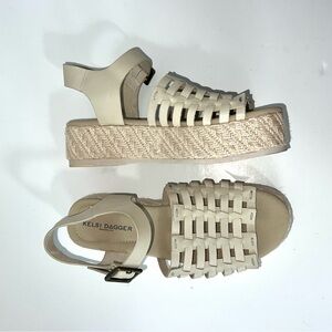 Kelsi Dagger Brooklyn Platform Sandals Desert Sandpaper Sz 7